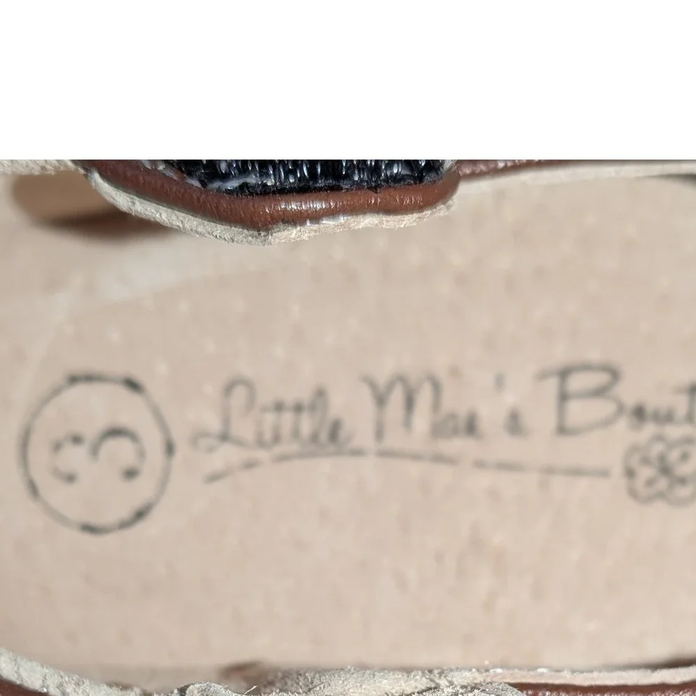 Little Mae's Boutique Brown Polka Dot Squeaky Mary Jane Shoes First Walkers 3
